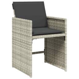 Berkfield Home 7 Piece Garden Dining Set with Cushions Light Grey Poly Rattan - thumbnail 5