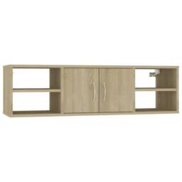 Berkfield Home Wall Shelf Sonoma Oak 102x30x29 cm Engineered Wood in Light Tan - Size: 102 x 30 x 29 cm