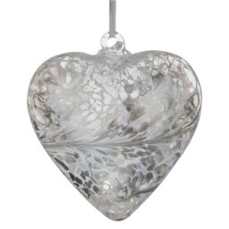 Sienna Glass 8cm Friendship Heart Pastel Silver - thumbnail 2