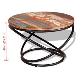 Berkfield Home Beautiful Coffee Table Solid Reclaimed Wood 60x60x40 cm - Size: 60 x 60 x 40 cm - thumbnail 9