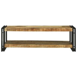 Berkfield Home Coffee Table 120x50x38 cm Solid Wood Rough Mango in Brown - Size: 120 x 50 x 38 cm - thumbnail 3