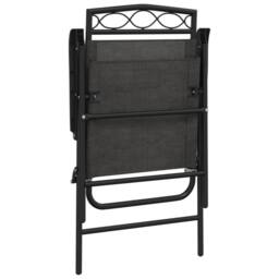 Berkfield Home Folding Garden Chairs 8 pcs Melange Grey Steel & Textilene - thumbnail 8