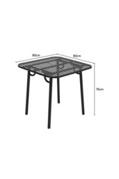 Living and Home Outdoor Garden Metal Dining Table in Black - thumbnail 2