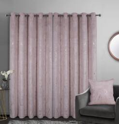 Smart Living Marble Effect Velvet Eyelet Curtains - Thermal Blackout - 2 Panels in Pink - Size: 117 cm width x 183 cm drop - thumbnail 2