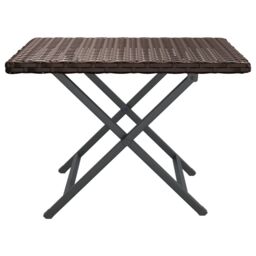 Berkfield Home Folding Table Brown 45x35x32 cm Poly Rattan - Size: 45 x 35 x 32 cm - thumbnail 3