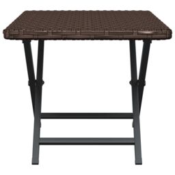 Berkfield Home Folding Table Brown 45x35x32 cm Poly Rattan - Size: 45 x 35 x 32 cm - thumbnail 4