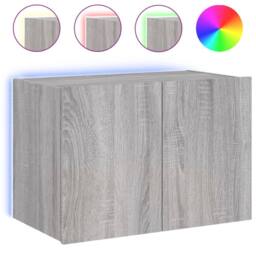 Berkfield Home TV Wall Cabinet with LED Lights Grey Sonoma 60x35x41 cm - Size: 60 x 35 x 41 cm - thumbnail 1