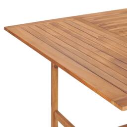 Berkfield Home Garden Table 150x150x76 cm Solid Teak Wood in Brown - Size: 150 x 150 x 76 cm - thumbnail 5