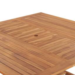 Berkfield Home Garden Table 150x150x76 cm Solid Teak Wood in Brown - Size: 150 x 150 x 76 cm - thumbnail 6