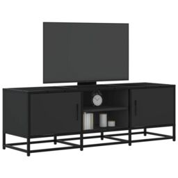 Berkfield Home TV Cabinet Black 120x35x41 cm Engineered Wood & Metal - Size: 120 x 35 x 41 cm - thumbnail 1