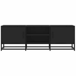 Berkfield Home TV Cabinet Black 120x35x41 cm Engineered Wood & Metal - Size: 120 x 35 x 41 cm - thumbnail 4