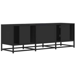 Berkfield Home TV Cabinet Black 120x35x41 cm Engineered Wood & Metal - Size: 120 x 35 x 41 cm - thumbnail 6