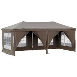 Berkfield Home Decorative Folding Party Tent with Sidewalls Taupe 3x6 m - thumbnail 3
