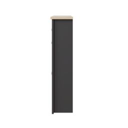 GFW Lancaster 2 Door 1 Drawer Shoe Cabinet in Black - thumbnail 5
