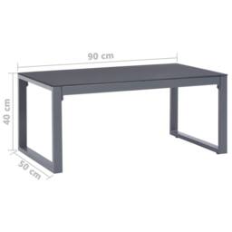 Berkfield Home Coffee Table 90x50x40 cm Aluminium in Grey - Size: 90 x 50 x 40 cm - thumbnail 3