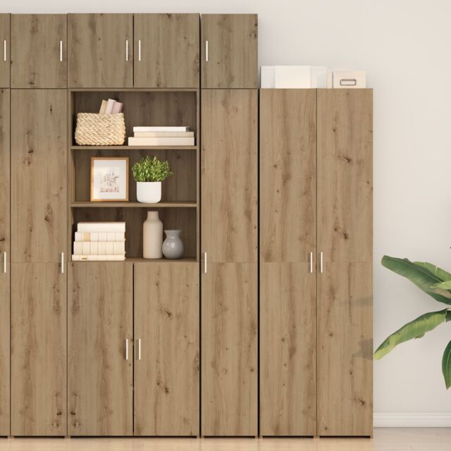 Berkfield Home Slim Storage Cabinet Artisan Oak 30x42.5x225 cm Engineered Wood in Brown - image 1