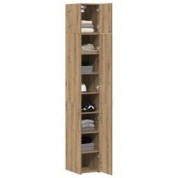 Berkfield Home Slim Storage Cabinet Artisan Oak 30x42.5x225 cm Engineered Wood in Brown - thumbnail 3