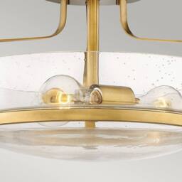 Netlighting Harper 3 Light Bowl Semi Flush Ceiling Light Heritage Brass in Yellow - thumbnail 4