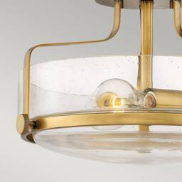 Netlighting Harper 3 Light Bowl Semi Flush Ceiling Light Heritage Brass in Yellow - thumbnail 2