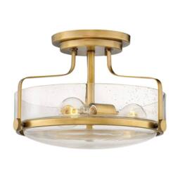 Netlighting Harper 3 Light Bowl Semi Flush Ceiling Light Heritage Brass in Yellow - thumbnail 1