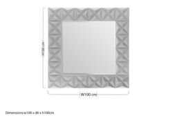Orsina 3D Effect Wall Mirror with High Gloss Finish in Grey - thumbnail 3