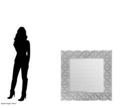 Orsina 3D Effect Wall Mirror with High Gloss Finish in Grey - thumbnail 4