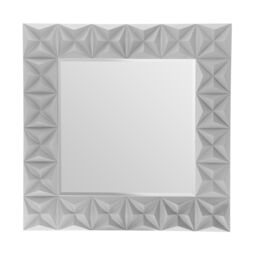 Orsina 3D Effect Wall Mirror with High Gloss Finish in Grey - thumbnail 1