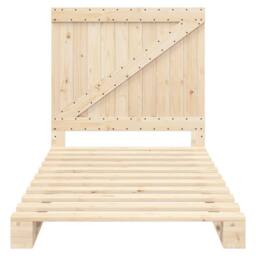 Berkfield Home Bed Frame without Mattress with Headboard 100x200 cm Solid Wood in Light Tan - thumbnail 5
