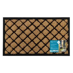 JVL Comfort Tuffscrape Door Mat, 40x70cm, Diamond Grid in Brown - Size: 40 cm x 70 cm - thumbnail 1