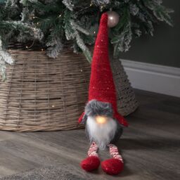 Samuel Alexander 72cm Light up Christmas Gonk with Dangly Legs & Aviator Hat in Red - thumbnail 7