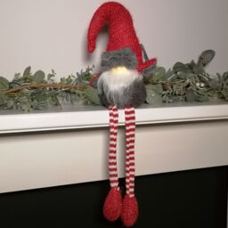 Samuel Alexander 72cm Light up Christmas Gonk with Dangly Legs & Aviator Hat in Red - thumbnail 3