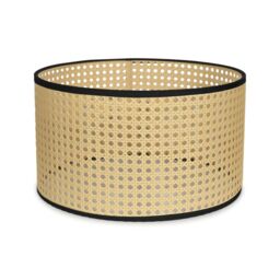 ValueLights Reni Natural Cane with Black Trim Easy Fit Drum Ceiling Lamp Shade - Size: Medium - thumbnail 5