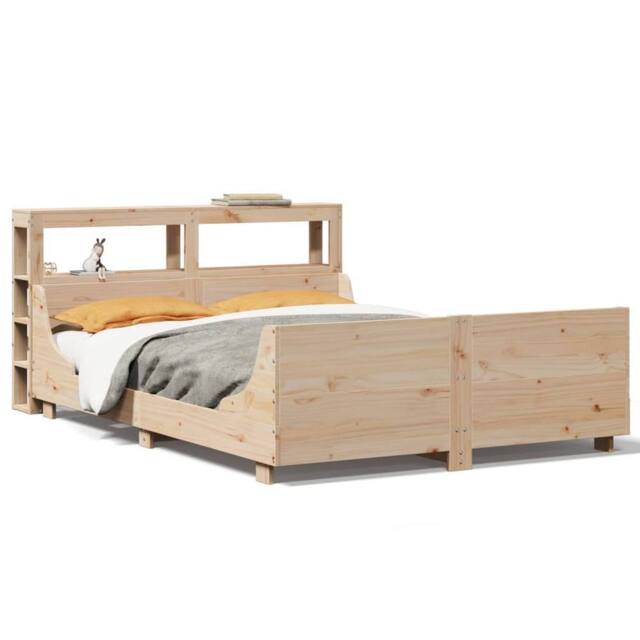 Berkfield Home Bed Frame without Mattress 120x200 cm Solid Wood Pine in Light Brown - Size: Small Double - image 1