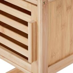 Wyld and Coco Bamboo Bathroom Shelf Unit 4 Shelves 1 Door Light Brown - thumbnail 9