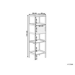 Wyld and Coco Bamboo Bathroom Shelf Unit 4 Shelves 1 Door Light Brown - thumbnail 4