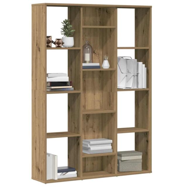 Berkfield Home Room Divider/Book Cabinet Artisan Oak 100x24x140 cm Engineered Wood in Brown - Size: 100 x 24 x 140 cm - image 1