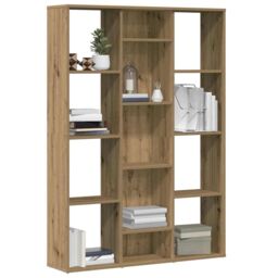 Berkfield Home Room Divider/Book Cabinet Artisan Oak 100x24x140 cm Engineered Wood in Brown - Size: 100 x 24 x 140 cm - thumbnail 1