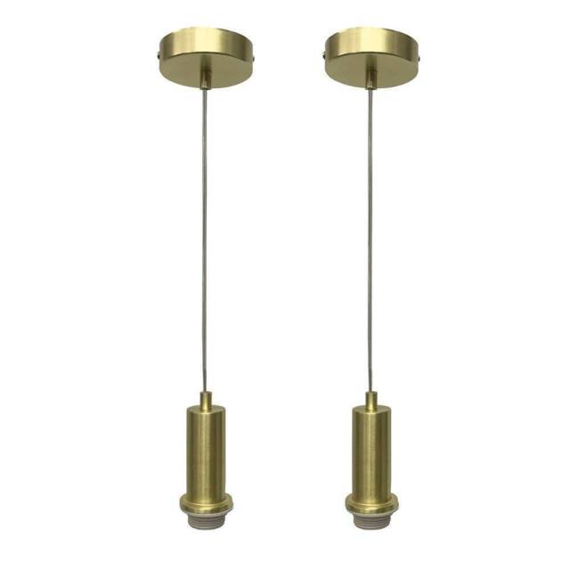 First Choice Lighting Set of 2 Celine - Satin Brass Ceiling Flex Suspension Kits for Shades in Gold - image 1