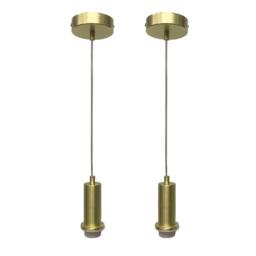 First Choice Lighting Set of 2 Celine - Satin Brass Ceiling Flex Suspension Kits for Shades in Gold - thumbnail 1