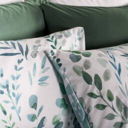 OHS Watercolour Floral Reversible Bedding Set Duvet Cover with Pillowcase in Green - Size: Double - thumbnail 4