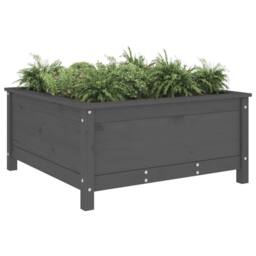 Berkfield Home Garden Planter Grey 82.5x82.5x39 cm Solid Wood Pine - thumbnail 3