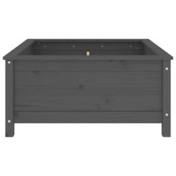 Berkfield Home Garden Planter Grey 82.5x82.5x39 cm Solid Wood Pine - thumbnail 4