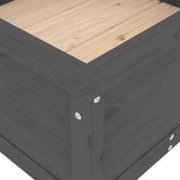 Berkfield Home Garden Planter Grey 82.5x82.5x39 cm Solid Wood Pine - thumbnail 7