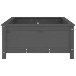 Berkfield Home Garden Planter Grey 82.5x82.5x39 cm Solid Wood Pine - thumbnail 5