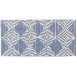 Wyld and Coco Handwoven Beige-Blue Wool Blend Area Rug 80 x 150 cm in Blue - Size: 80 cm x 150 cm - thumbnail 3