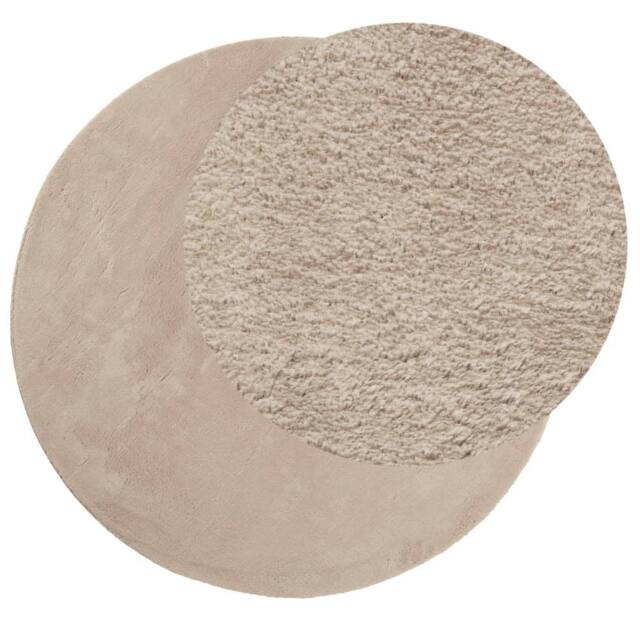 Berkfield Home Rug HUARTE Short Pile Soft & Washable Sand √ò 120 cm in Taupe - Size: Medium - image 1