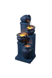 Teamson Home 72cm Solar-Powered Four-Tier Outdoor Garden Fountain LED, Navy - thumbnail 6