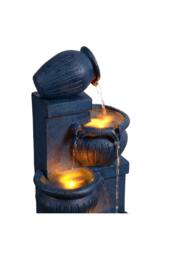 Teamson Home 72cm Solar-Powered Four-Tier Outdoor Garden Fountain LED, Navy - thumbnail 8