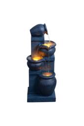 Teamson Home 72cm Solar-Powered Four-Tier Outdoor Garden Fountain LED, Navy - thumbnail 5