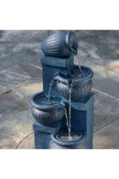 Teamson Home 72cm Solar-Powered Four-Tier Outdoor Garden Fountain LED, Navy - thumbnail 4
